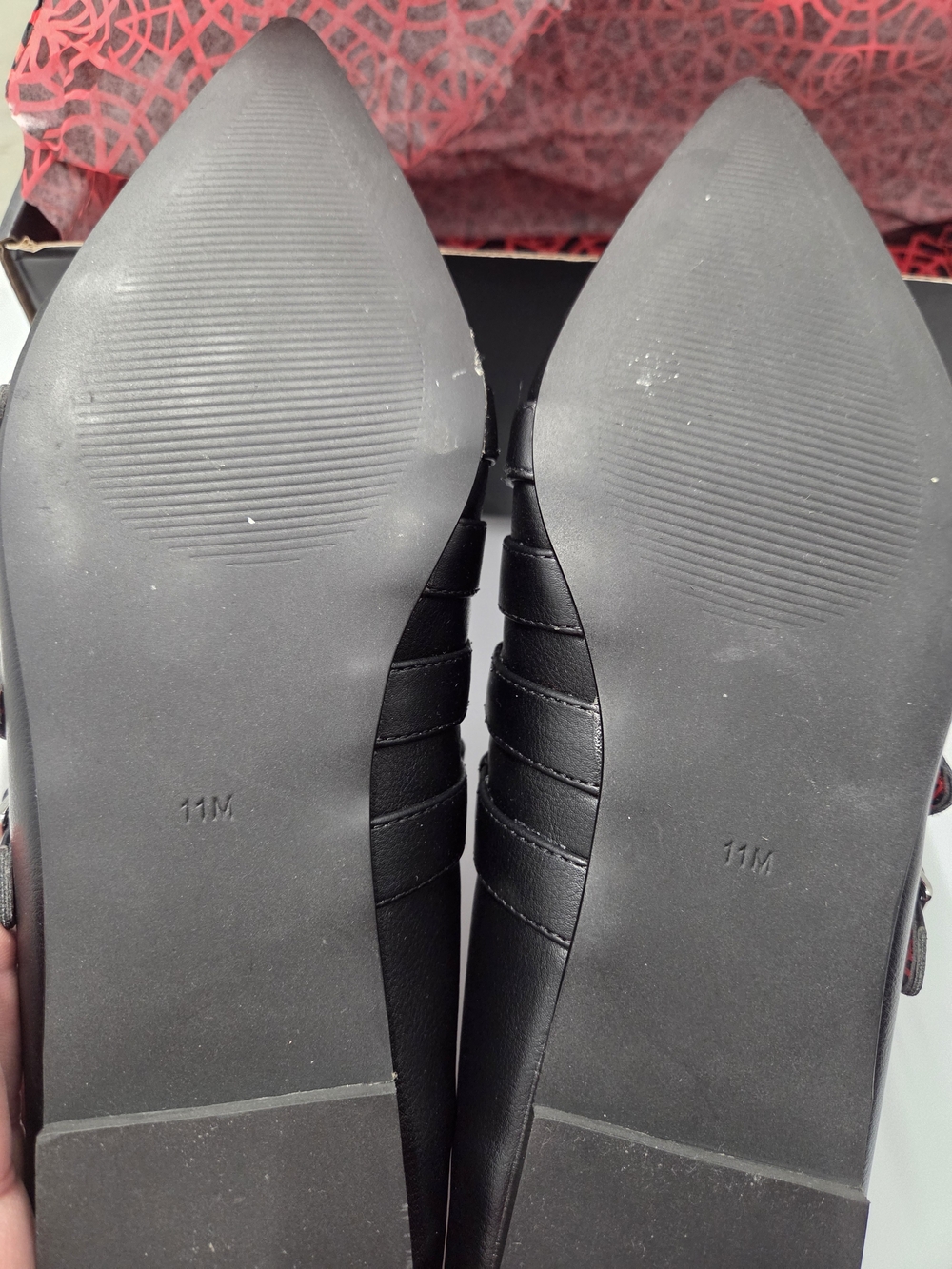 Strange Cvlt- Coven Flat- Women’s Black Pointed Toe Multi-Strap Flats Size 11 - Picture 10 of 15